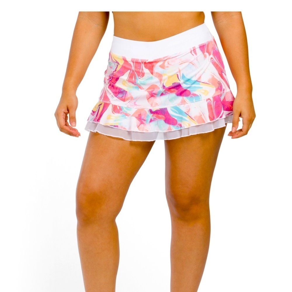 Sofibella Woman’s Skort Size XL Stretch UPF 50 Multi Color Ruffles NWT Tennis